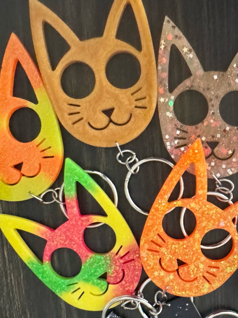 Glitter Cat Keychain